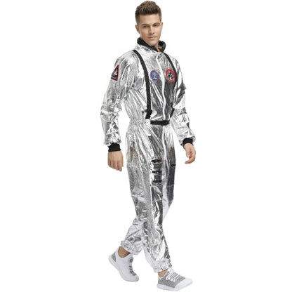 Astronaut Costume Spacesuit Silver Spaceman Men Women Space Suit Halloween Christmas Performance Spacesuit Costume Party Gift