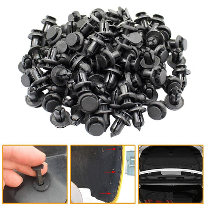 Car Rivet Fastener 10mm Bumper Clip Retainer Screw Black Door Panel Fender Liner Retainer Clip Plastic Auto Bumper Fender Buckle