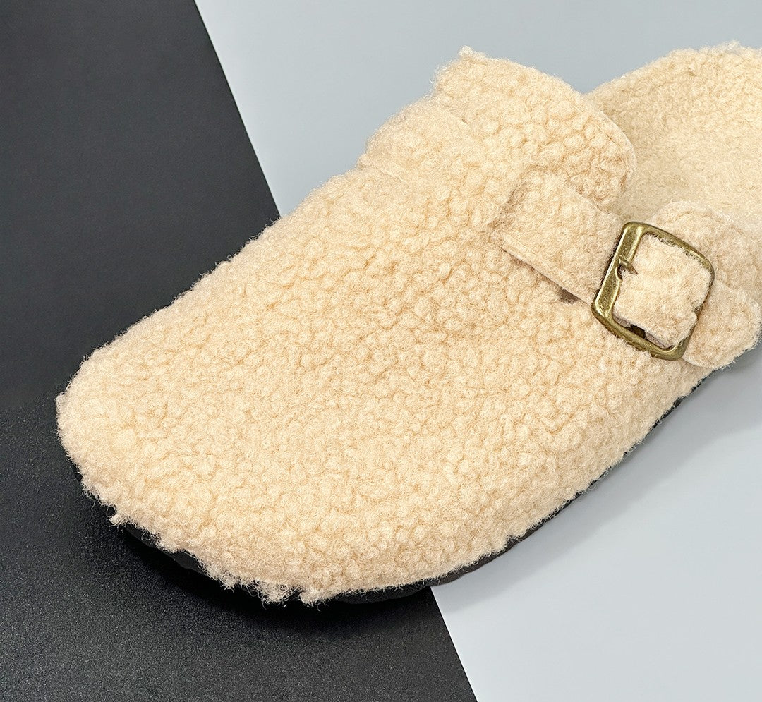 New Fall Winter Women And Men's Slippers With Plush Upper Indoor Outdoor Casual Sandals