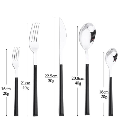 Conjunto de Talheres 30 Peças Aço Inoxidável Imitação Mármore Garfo Colher Faca Jantar Cozinha Louça Utensílios de Mesa Conjunto