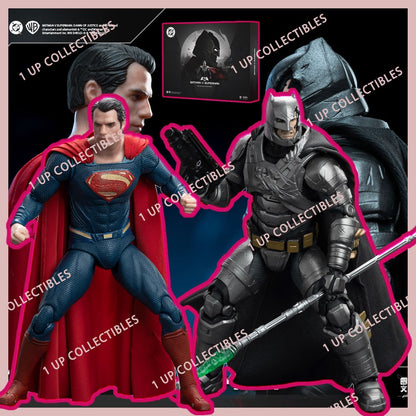 Novo conjunto de figuras Fondjoy BVS, Boneco de Ação Batman Blindado, Superman com Armadura Danificada 1/9 Batman V Superman: A Origem da Justiça DC Toys