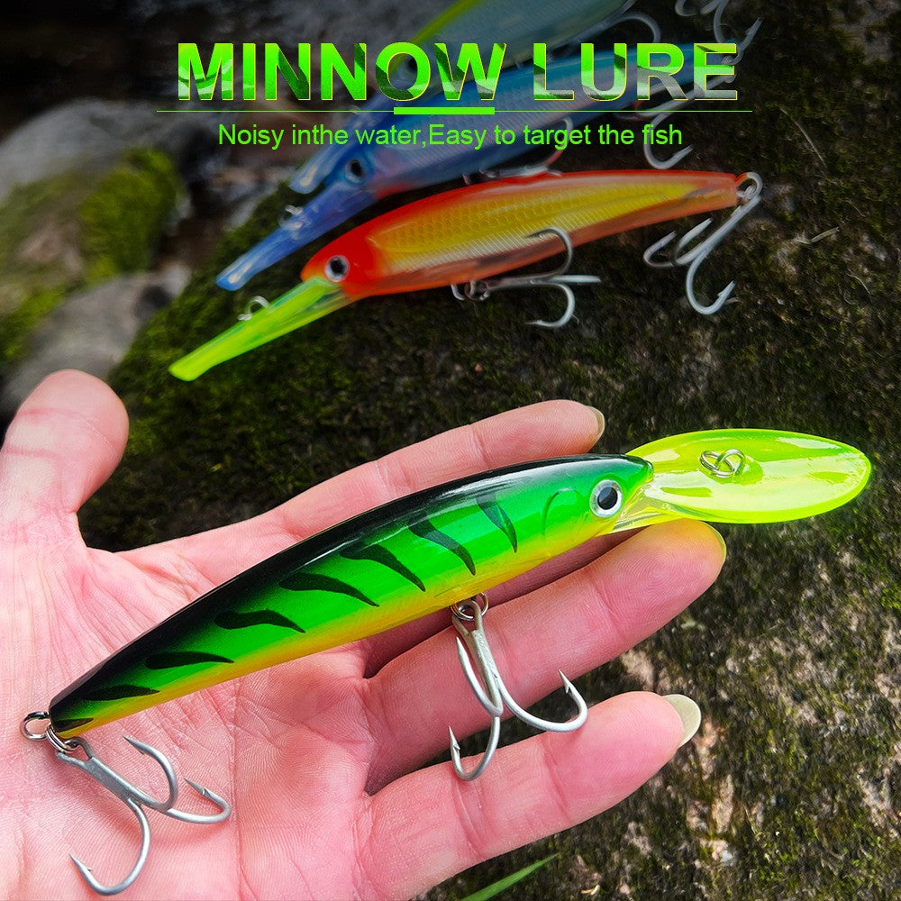 Isca Artificial Flutuante Minnow 32g 50g 75g Isca de Pesca Longa Arremesso Água Salgada Robalo Iscas Duras Minnow para Pesca de Robalo