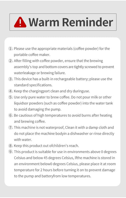 Cafeteira Expresso Elétrica Portátil STARSEEKER Super58 Máquina de Café de Viagem para Camping com Suporte para Tamper USB-C