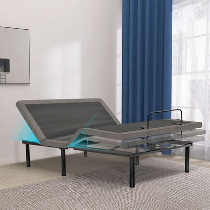 Twin XL Adjustable Bed Base with Mattress, 12 Inch White Gel Memory Foam Medium-Firm Mattress in Box, Adjustable Bed Frame