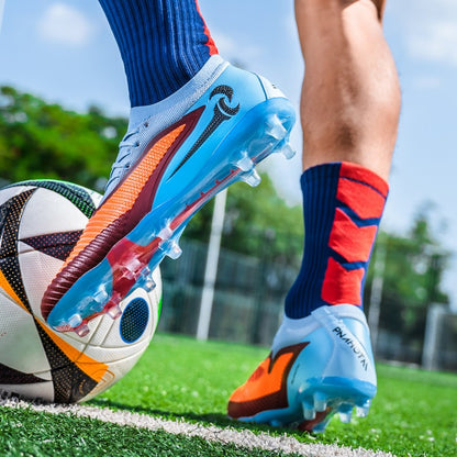 High Quality Mens Soccer Shoes TF/FG Training Football Sneakers Ultralight Non-Slip Turf Soccer Cleats Chuteira Campo 35-45