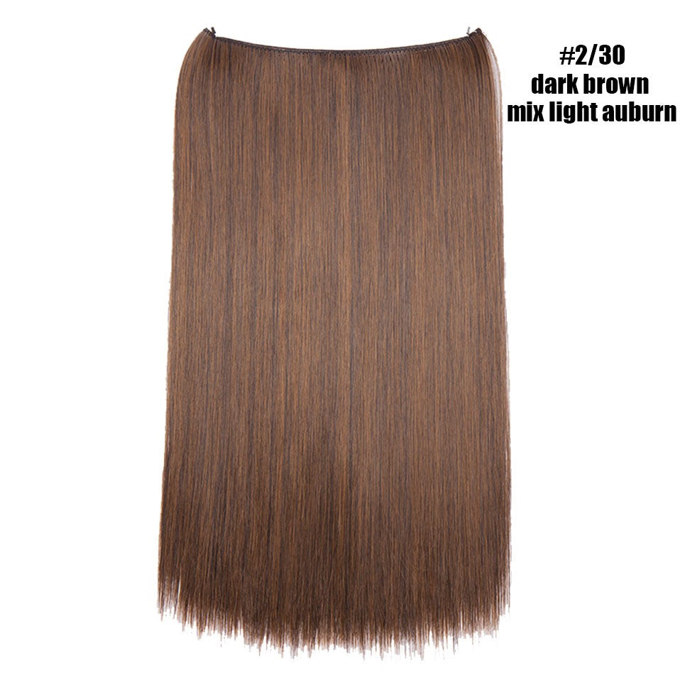 BENEHAIR Cabelo Sintético com Fio Invisível Sem Clipes Extensões de Cabelo Linha Secreta de Pesca Apliques de Cabelo Falso Para Mulheres