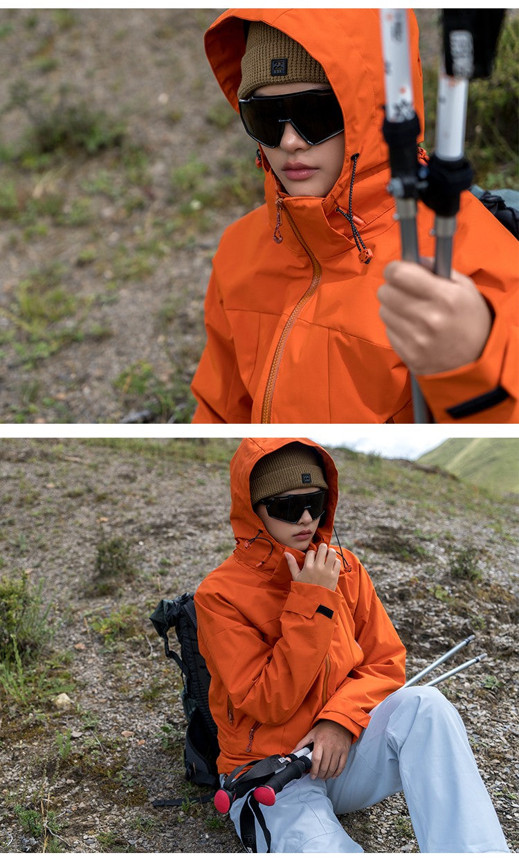 Nu-June Women's Winter Hiking Jacket 3 in 1 plus size Fleeced Clothing Men's Windbreaker Waterproof Hoodie Jackets Outdoor