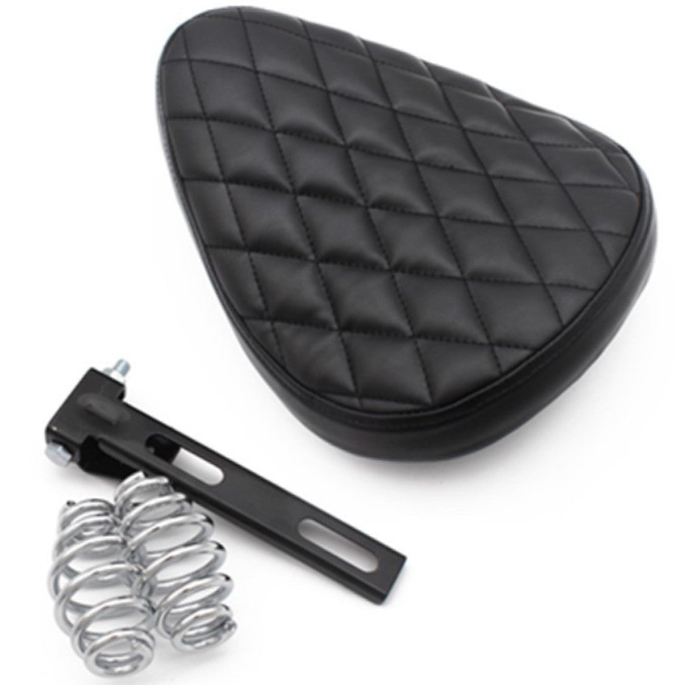 Assento de Couro para Motocicleta Retro Couro Preto Banco Solo para Harley Custom Chopper Bobber Honda Yamaha Kawasaki Suzuki
