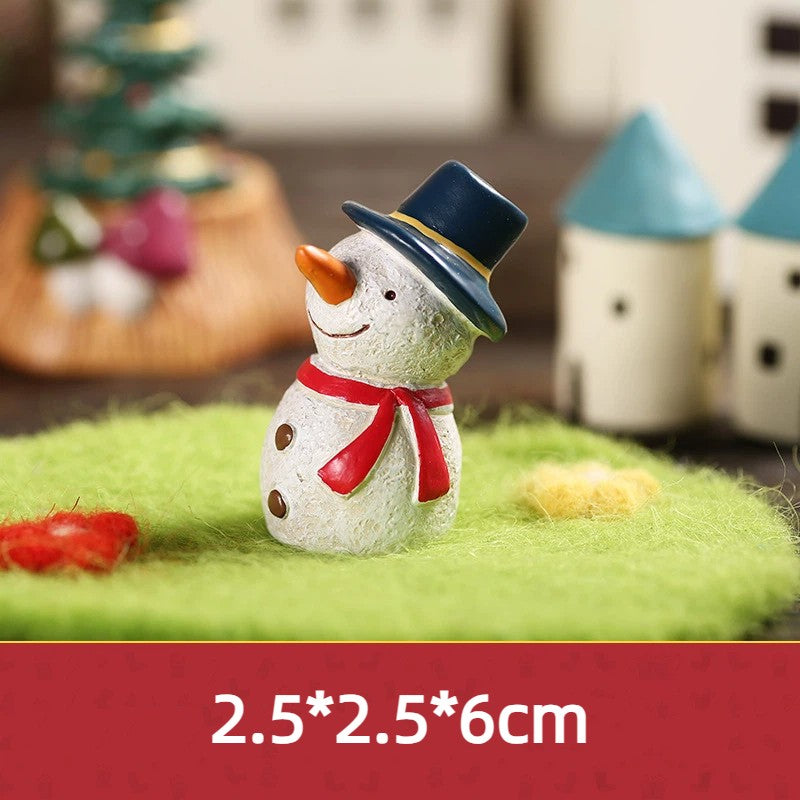Christmas Cartoon Animal Ornaments Santa Claus Reindeer Resin Crafts Cartoon Christmas Series Crafts Home Desktop Decorations