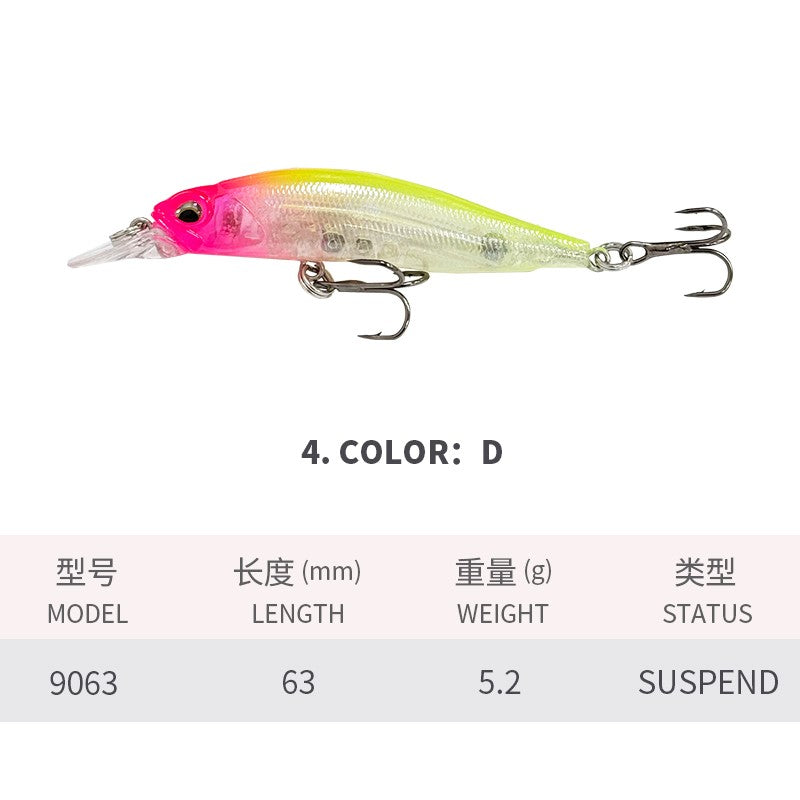 Isca de Pesca Suspend UV Minnow 5g 63mm Rozante 63SP Jerkbait Isca para Truta Baixo Água Salgada Twitch Jerk Retrieve Isca Artificial Rígida