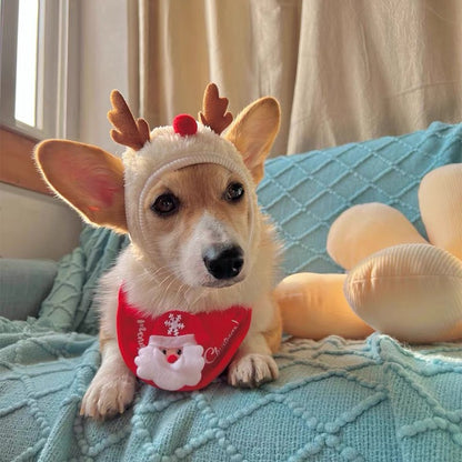 Natal Cão Gato Roupas de Estimação Chapéu Cachecol Acessórios de Fantasia Adereços de Cosplay Navidad Decoração de Ano Novo Festa de Natal Suprimentos para Animais de Estimação