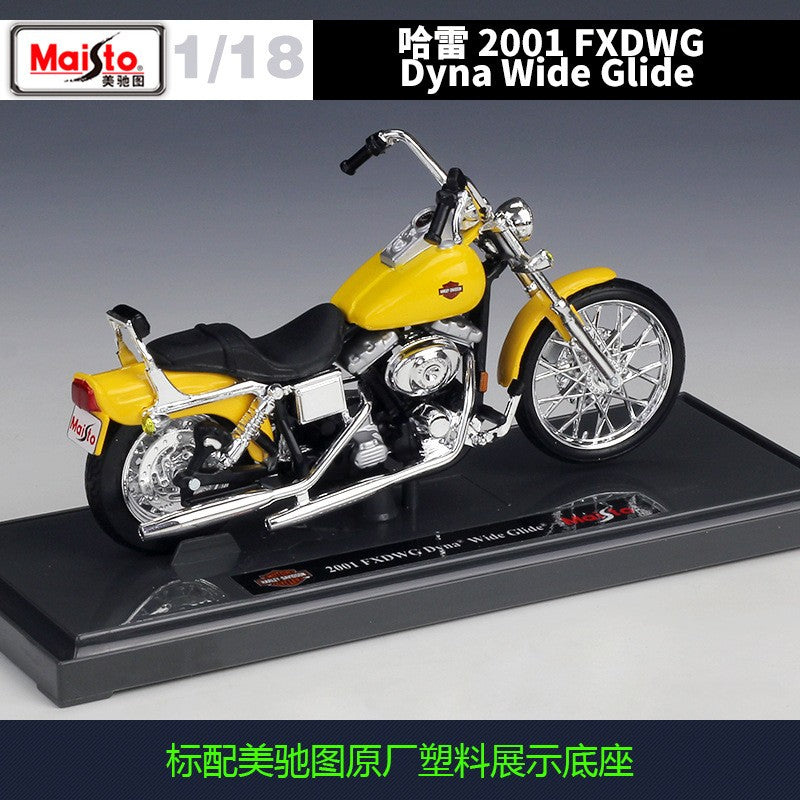 Maisto 1:18 Harley 2001 FXDWG Dyna Wide Glide Imitação de Liga Leve Modelo de Motocicleta de Brinquedo Coleção de Presente Acessórios