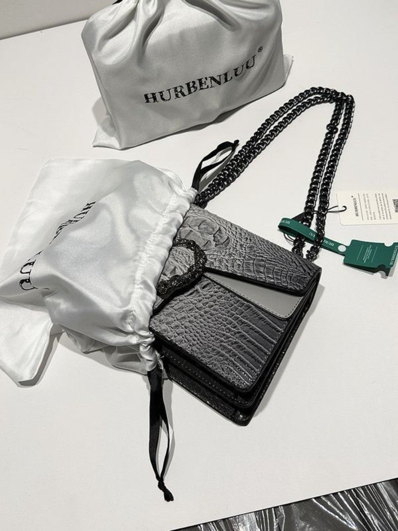 Crocodile Pattern Underarm Bag Dionysus Handbag Texture Niche Chain Slung Shoulder Bag Explosions Fashion Trend Small Square Bag