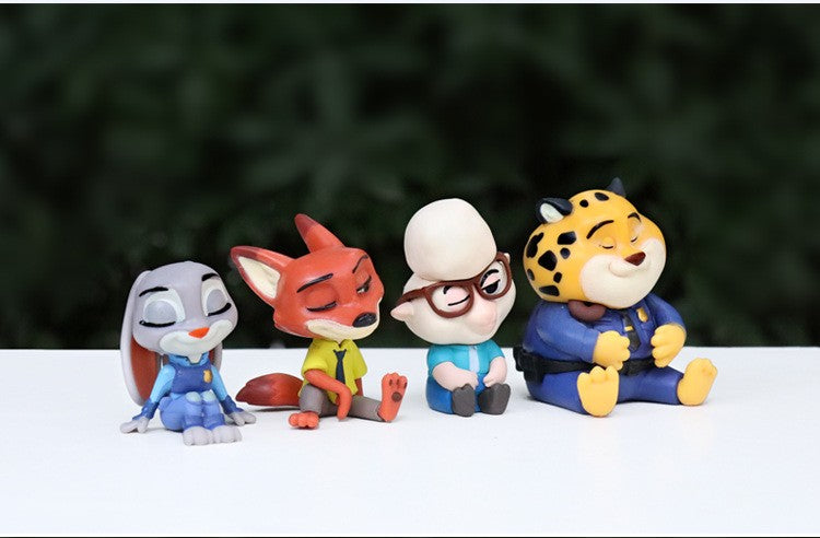 Série Zootopia Desenho Animado Fofo Boneco 'Sentado Quietamente' Modelo Artesanal de Mesa Decoração de Carro Pequenos Enfeites Figuras Colecionáveis