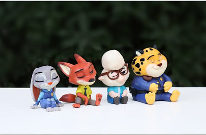 Série Zootopia Desenho Animado Fofo Boneco 'Sentado Quietamente' Modelo Artesanal de Mesa Decoração de Carro Pequenos Enfeites Figuras Colecionáveis