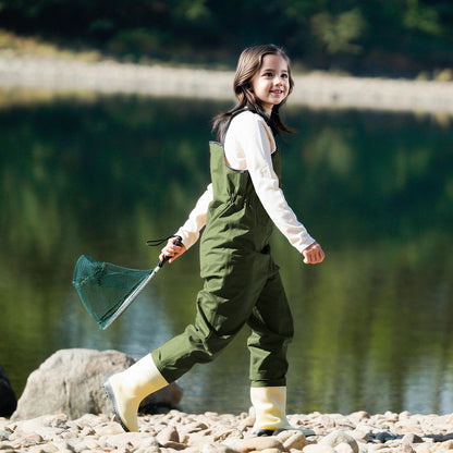 Macacão de Pesca Infantil, Macacão de Pesca Impermeável com Botas, Macacão de Nylon para Crianças e Bebês