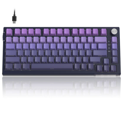 Teclado Mecânico Gamer MageGee SKY81 75%, RGB Gasket Hot Swappable com Fio Personalizado, Amortecimento de Som Cremoso com Botão