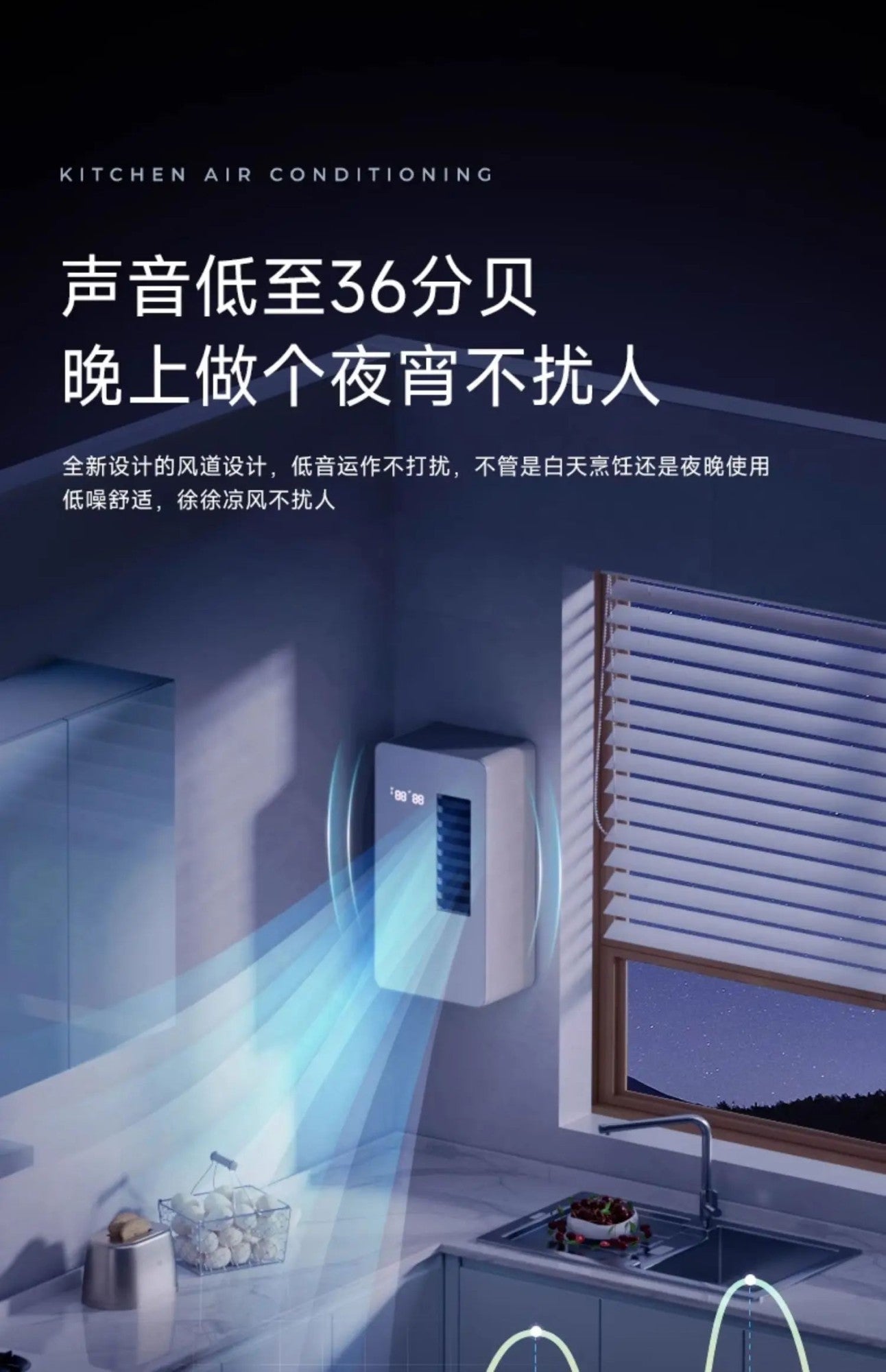Kitchen Dedicated Air Conditioner Without Outdoor Condenser Single Cooling Integrated Toilet Bathroom Wall-Mounted Refrigeration