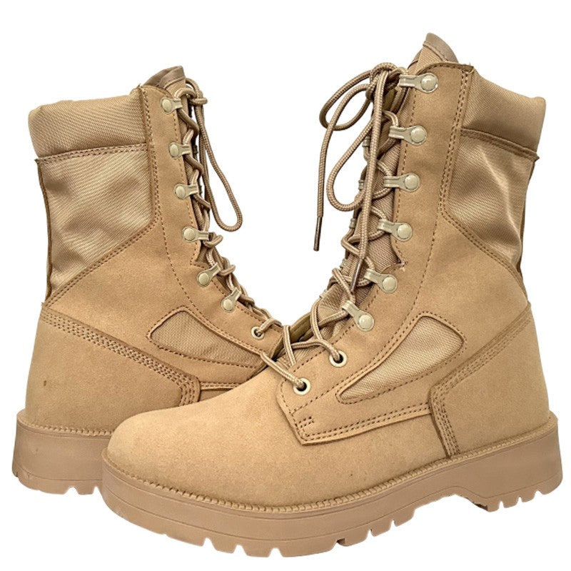 Novas Botas Táticas de Combate Masculinas de Couro para Homens, Botas Masculinas Respiráveis de Cano Curto para Caminhada ao Ar Livre e Deserto