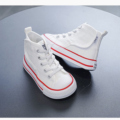Spring and Autumn New Children's Canvas Shoes Boys High-Top White Shoes Girls Casual Shoes Parent-Child Shoes Board Shoes