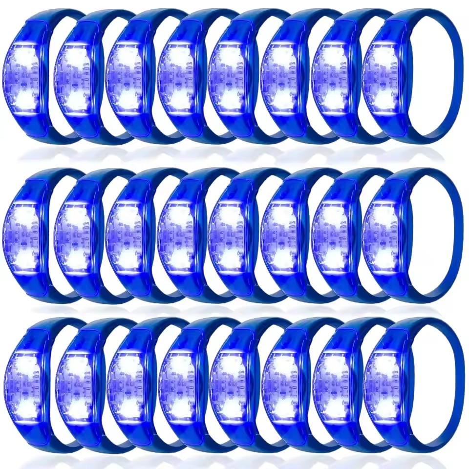 150 Pcs LED Glow Bracelets Sound Activated Light Up Bracelets For Adults Glow In The Dark Party Supplies