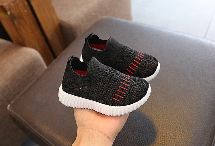 Size 20-31 Children Shoes Spring Autumn Kids Sneakers Soft Breathable Mesh Boys Slip-on Shoes Patchwork Color Girls Shoes