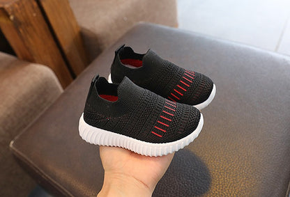 Size 20-31 Children Shoes Spring Autumn Kids Sneakers Soft Breathable Mesh Boys Slip-on Shoes Patchwork Color Girls Shoes