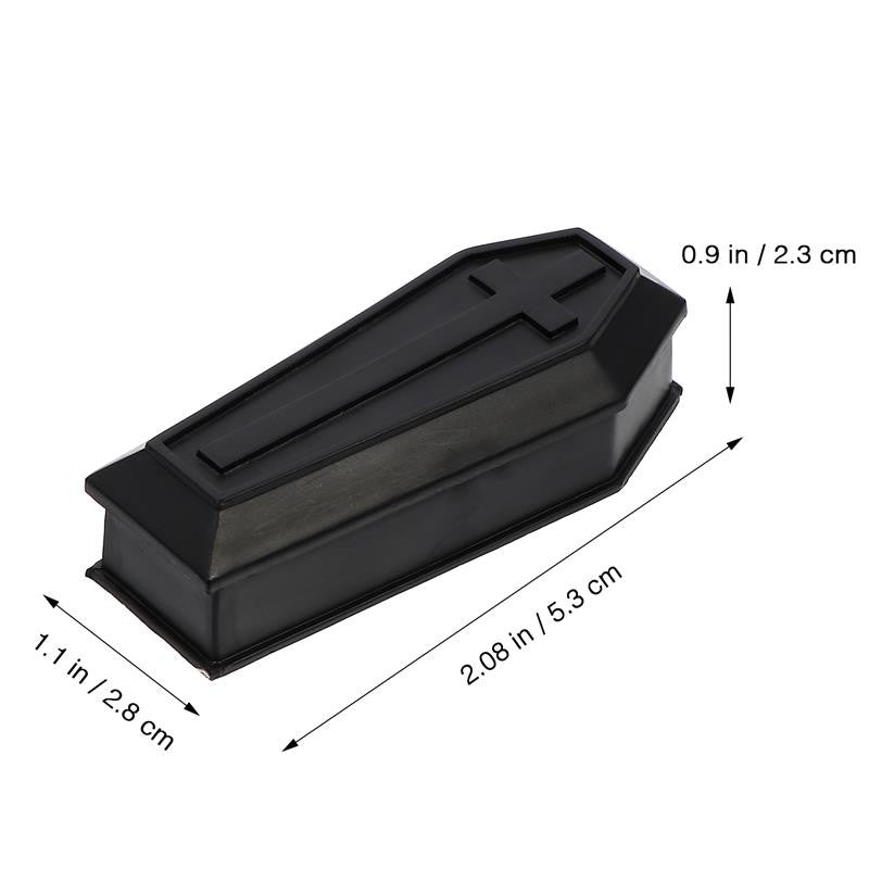 Coffin Halloween Box Prank Ornament Haunted House Mini Treat Favor Plastic Candy Jewelry Wooden Gifts Props Adornment