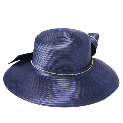 Chapéu Fedora Feminino Elegante Preto Vestido Formal Senhora Igreja Coquetel Chá Festa Chapéus Derby para Mulheres Laço Flor Aba Larga Chapéus Cloche