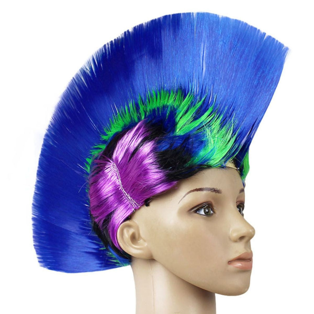 Peruca Sintética Resistente ao Calor Crista de Galo Cabeça Cosplay Chapéu de Festa Engraçado Colorido para o Dia da Mentira e Halloween