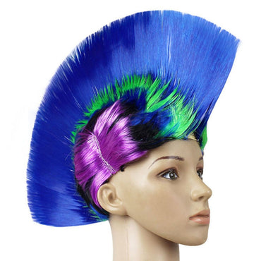 Heat Resistant Synthetic Wig Cockscomb Head Cosplay Funny Colorful Party Hat for April Fool's Day And Halloween