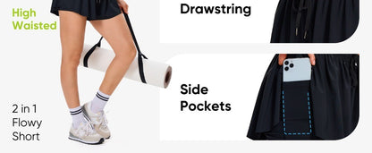 2in1 Jogger Flowy Athletic Shorts for Women Gym Yoga Workout Running Tennis Skirt Comfy Skort Lounge Cute Clothes Casual Summer