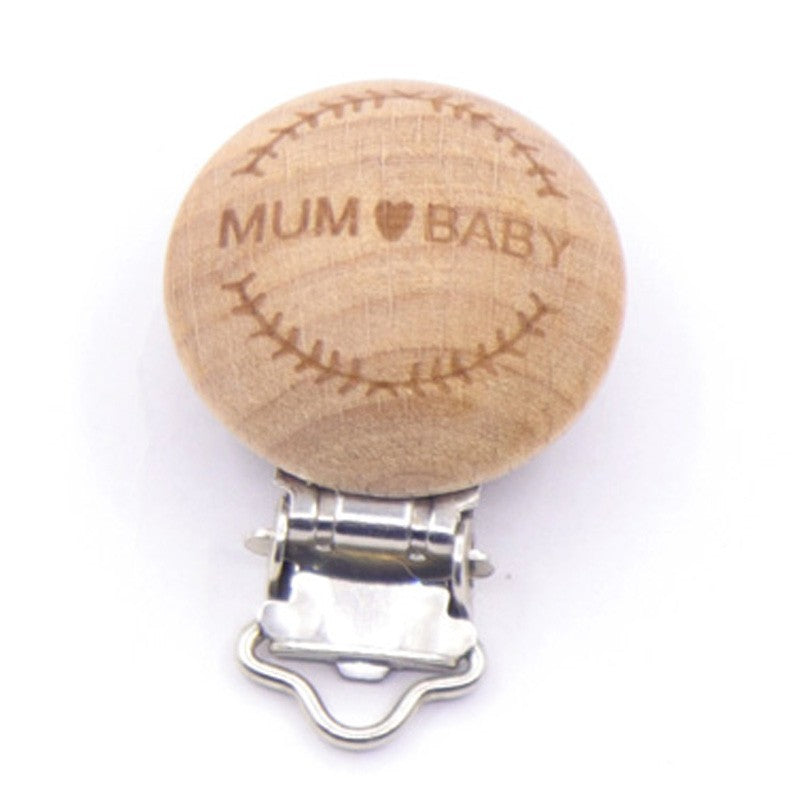 5Pcs/Sets Baby Pacifier Clips BPA Free Cute Modelling Beech Pacifier Clip Baby DIY Cartoon Animal Wooden Log Nipple Chain Holder