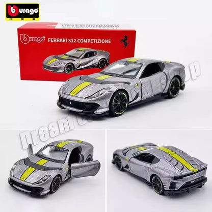 Burago 1:64 Ferrari Series SF90 488P Roma F430 F12 Liga de Carro Modelo Brinquedos Infantis Coleção de Presentes de Férias Modelo de Carro Atacado