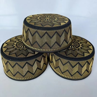Muslim Caps for Men Eid Ramadan Prayer Clothing with Embroidery Islamic Turkey Hats Gold Turban Cap Headscarf Bonnet Elegant
