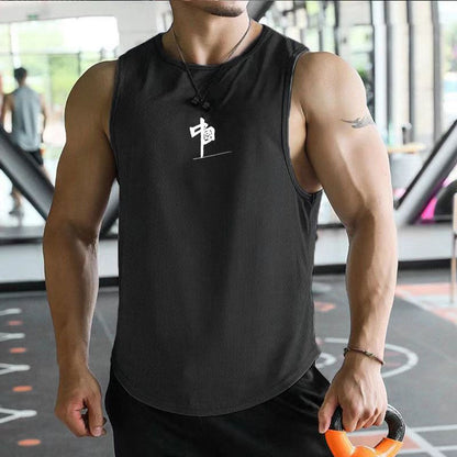 2025 Mens fitness gyms Tank top men Fitness sleeveless shirt Male mesh breathable Sports vest Undershirt Gyms Running vest men