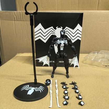 2025 de Alta Qualidade Terno Preto Vizinho Symbiote Homem-Aranha Preto Venom Battle Suit Articulado Boneco Messtoy Modelo Presente