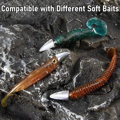 5 anzóis com cabeça triangular 3,5g 5g 7g 10g 21g 35g Anzol tipo barco Equipamento de pesca Texas Rig Pesca Chumbada Pesca Isca Artificial