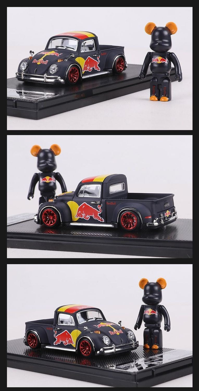 Liberty64 1:64 Scale Beetle Convertible Pickup Die-Cast Car Model Gulf Oil Series Custom Toys Miniature Alloy Simulation Vehicle