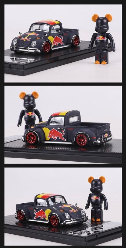 Liberty64 1:64 Scale Beetle Convertible Pickup Die-Cast Car Model Gulf Oil Series Custom Toys Miniature Alloy Simulation Vehicle