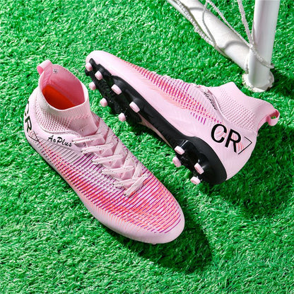 New Men Soccer Shoes Long Spikes Outdoor Sport Training Football Boots Cleats Adult Non Slip Boys Breathable Match Comfortable