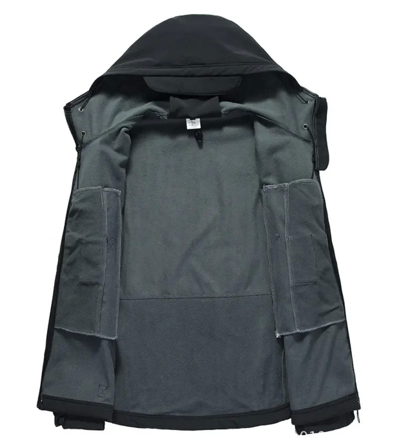 2024 new Tactical Jacket Men Combat Soft Shell Jackets Techwear Windproof Waterproof Breathable Fleece Thermal Hooded Coats