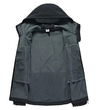 2024 new Tactical Jacket Men Combat Soft Shell Jackets Techwear Windproof Waterproof Breathable Fleece Thermal Hooded Coats