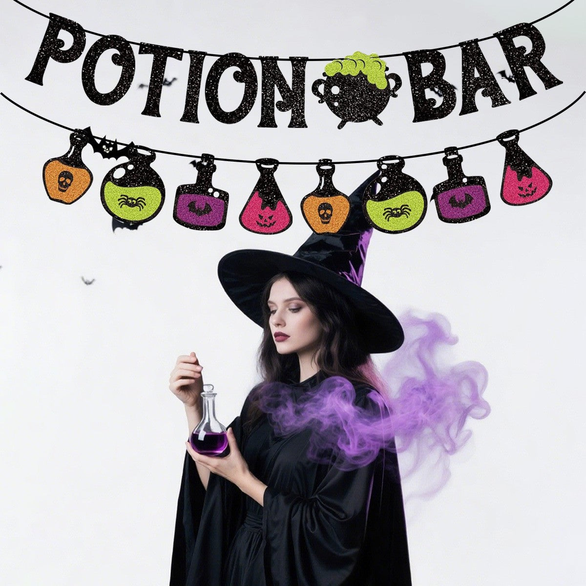 Halloween potions banner, Halloween party decoration, medicine bottle banner, outdoor garden decoration, Halloween decoration