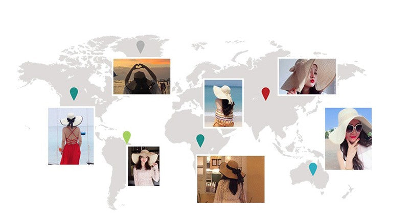 Women Summer Beach Travel Straw Hat Korean Seaside Big Hat Brim Sunblock Sunshade Holiday Foldable Fashion Big Cool Hat