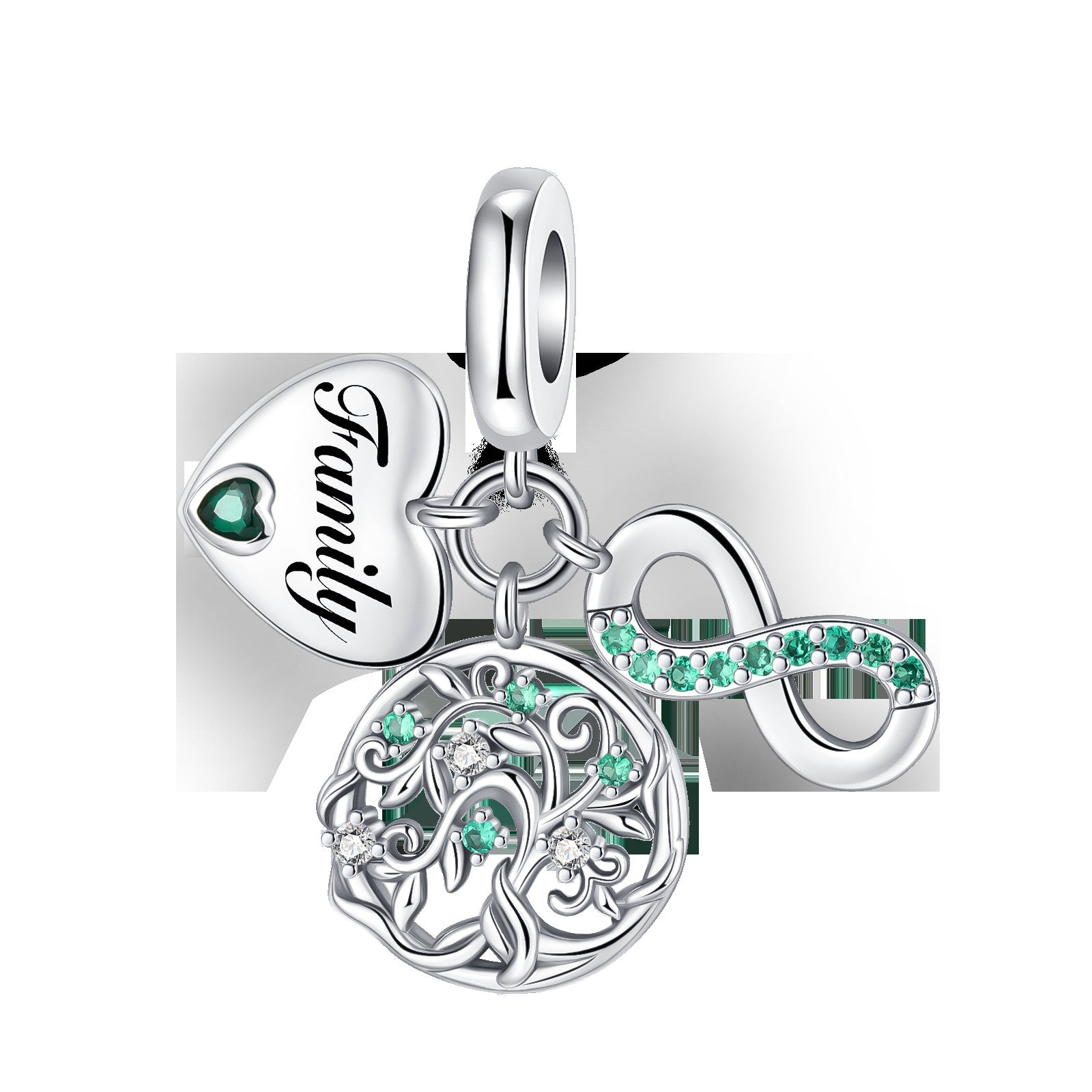 925 Sterling Silver Green Series Flower Tree Apple Pendant DIY Fine Beads Fit Original Charms Bracelet Women Jewelry Diy