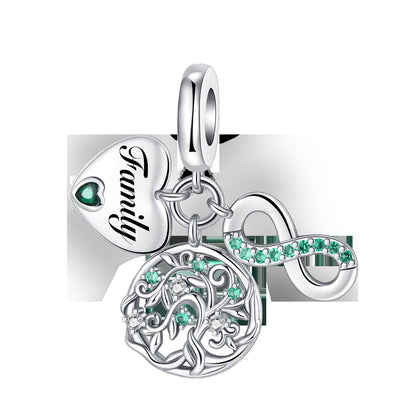 925 Sterling Silver Green Series Flower Tree Apple Pendant DIY Fine Beads Fit Original Charms Bracelet Women Jewelry Diy