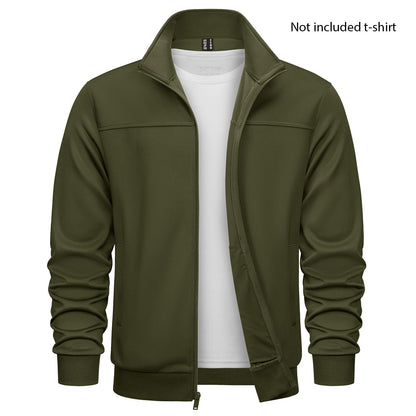 TACVASEN Spring Autumn Track Jackets Mens Lightweight Full Zip Sports Jacket Running Athletic Jackets Workout Fitness Outwear