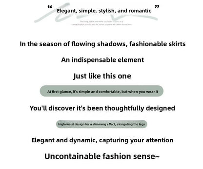 plus Size Suit Skirt Women Summer New Elastic High Waist Slim A-Line Skirt Belly Cover Pleated Skirt Korean Sle Casual Wear