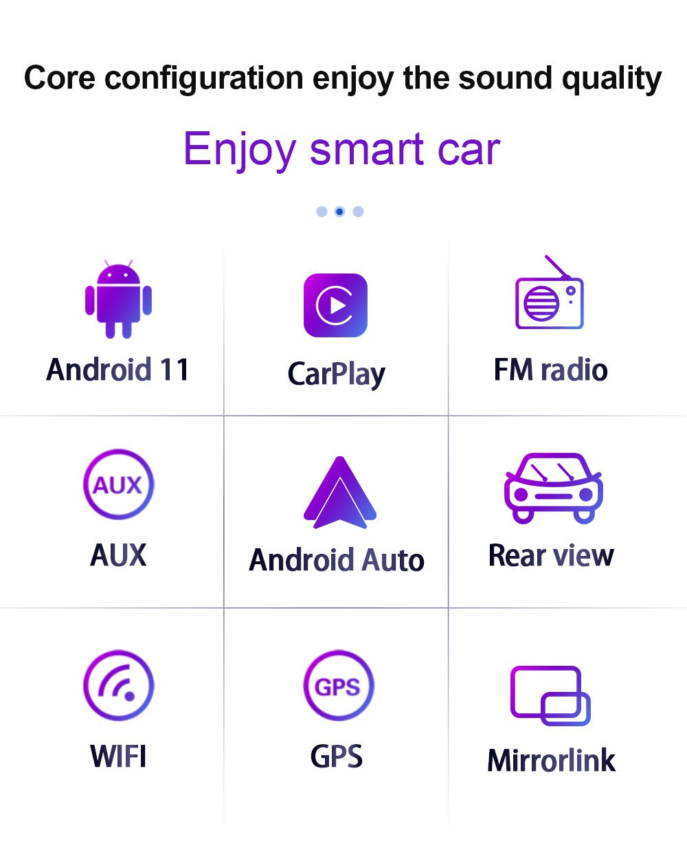 BQCC 7" Quad Core RAM ROM 2GB 32GB Android 13 ASP 16EQ WIFI GPS Navegação Rádio Automotivo Mirrorlink Carplay Car Palyer Para Universal